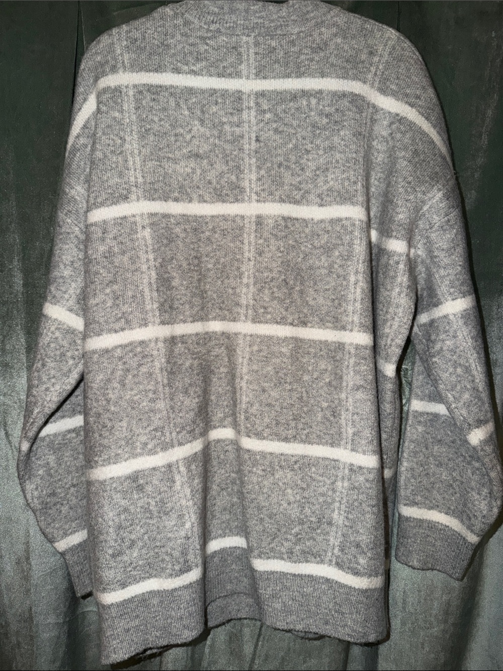 a new day Gray & White Striped V-Neck Cardigan - Picture 4 of 4